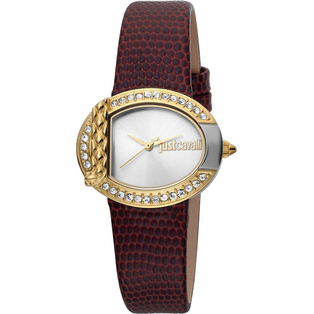 JUST CAVALLI Jungle Fever Leather Gold/Maroon Watch