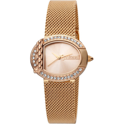 JUST CAVALLI Jungle Fever Steel Milanese Zirconia Rose Gold Watch