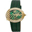 JUST CAVALLI Eve Leather Bling Zirconia Gold/Green Watch