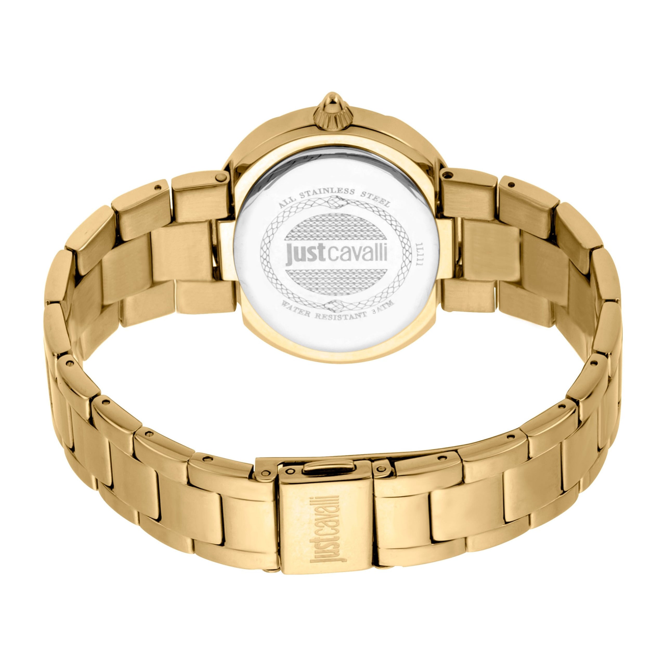 JUST CAVALLI Eve Steel Bling Zirconia Gold Tone/Champagne Watch