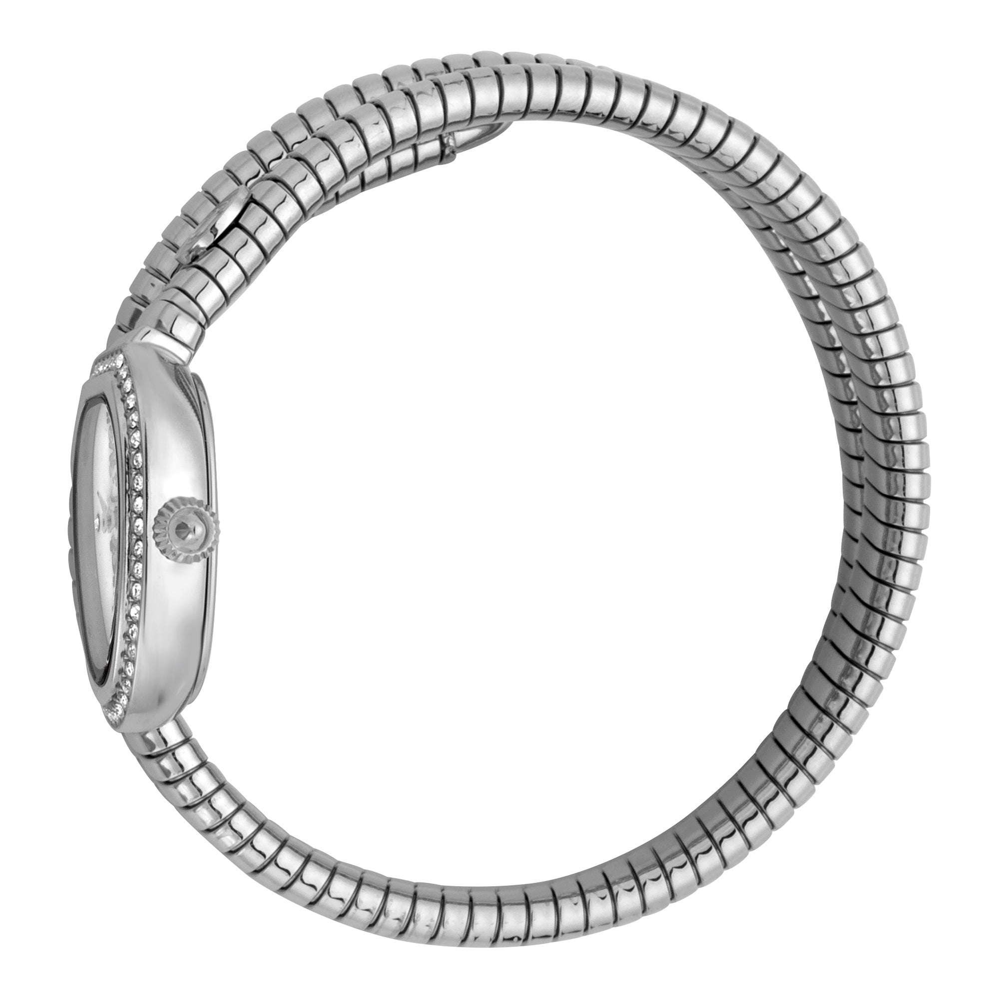 JUST CAVALLI Eva Snake Twist Silver Zirconia Watch