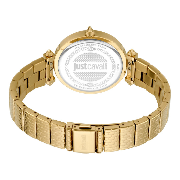 JUST CAVALLI Shield Steel Zirconia Gold Watch