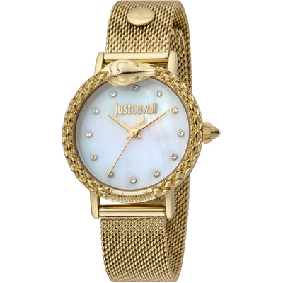 JUST CAVALLI Forest Steel Milanese Gold Watch