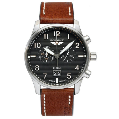 IRON ANNIE D-AQUI Chronograph Twin Engine Black/Brown Watch