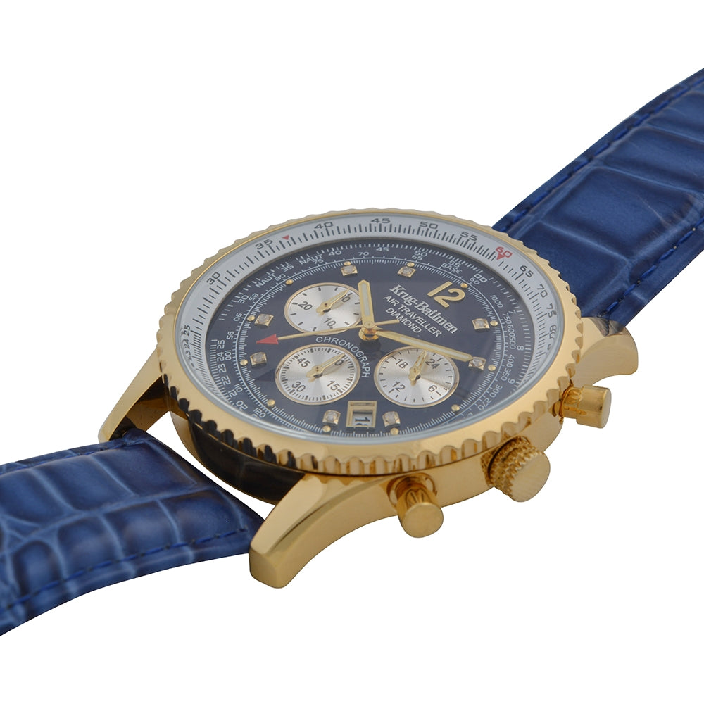 Men's Air Traveller Diamond Watch 46mm Blue Edition