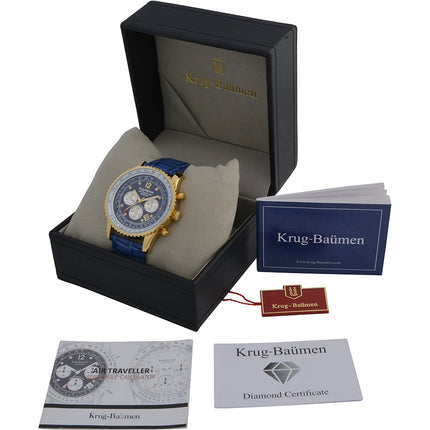 Men's Air Traveller Diamond Watch 46mm Blue Edition