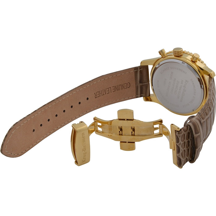 KRUG BAUMEN Men's Air Traveller Diamond Watch 46mm Chocolate