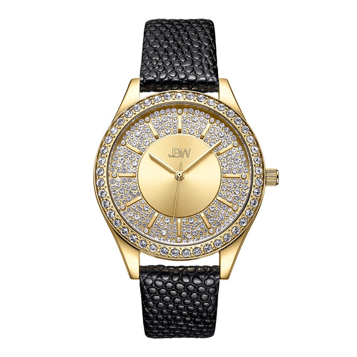 JBW Mondrian 10 YR Anniversary 18k Gold Plated 12 Diamonds Watch