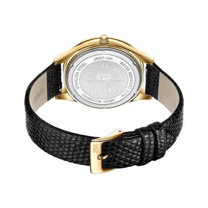 JBW Mondrian 10 YR Anniversary 18k Gold Plated 12 Diamonds Watch