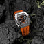 TSAR BOMBA Quartz Waterproof Watch TB8204Q-11 / Silver / Orange