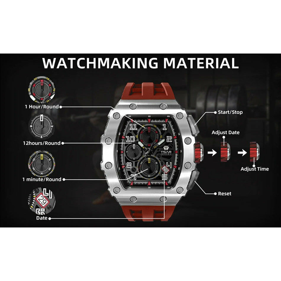 TSAR BOMBA Quartz Waterproof Watch TB8204Q-04 / Gold / Black