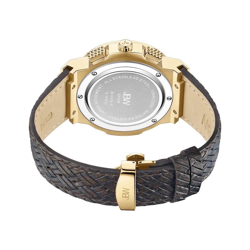 JBW Saxon Braided Leather Brown Watch