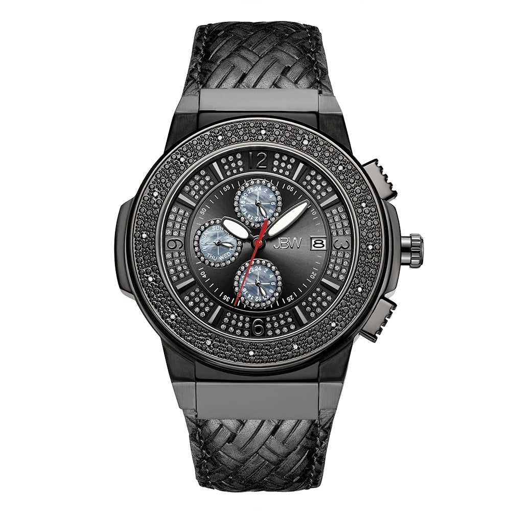 JBW Saxon Braided Leather Black Edition Watch