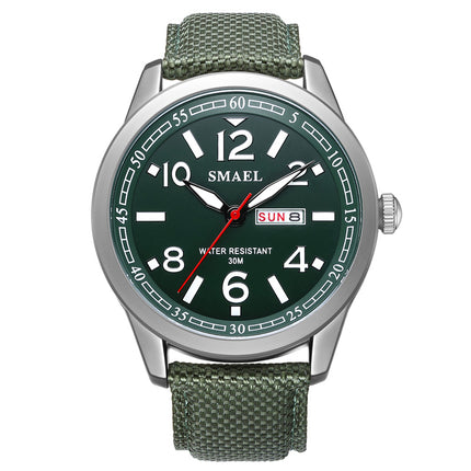 SMAEL Men's Classic Date Army Green Watch