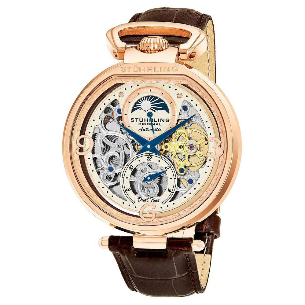 STUHRLING ORIGINAL Modena 889 Rose Gold/Brown Watch