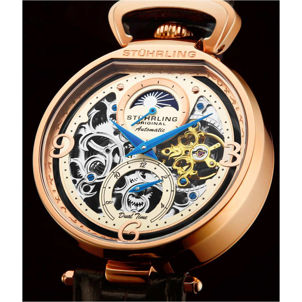 STUHRLING ORIGINAL Modena 889 Rose Gold/Brown Watch