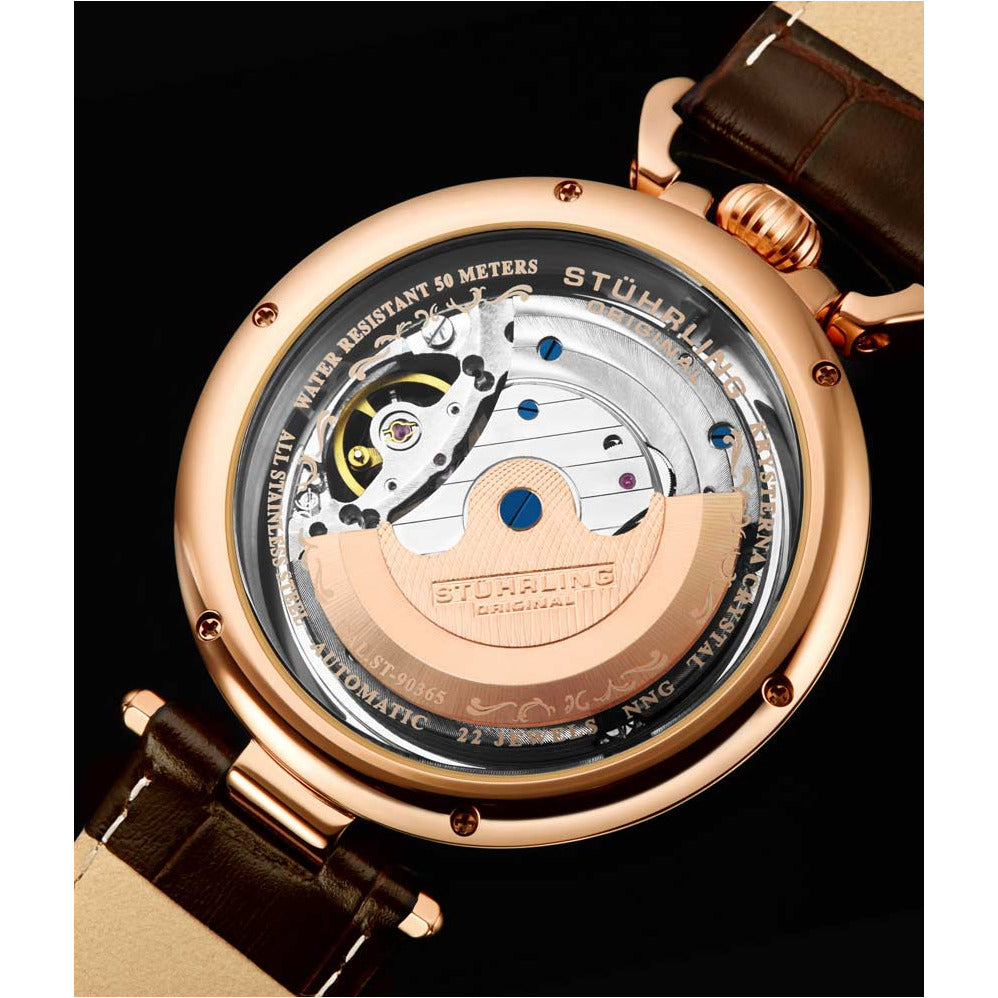 STUHRLING ORIGINAL Modena 889 Rose Gold/Brown Watch