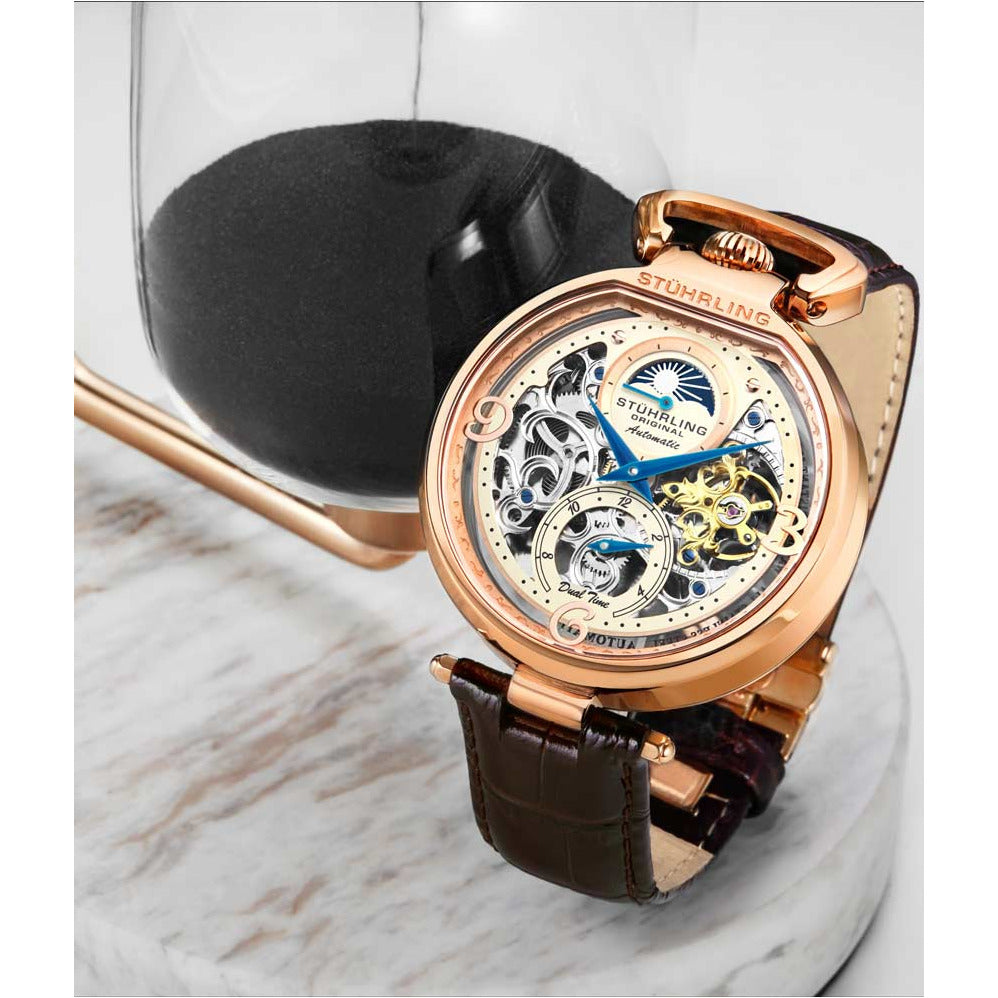 STUHRLING ORIGINAL Modena 889 Rose Gold/Brown Watch