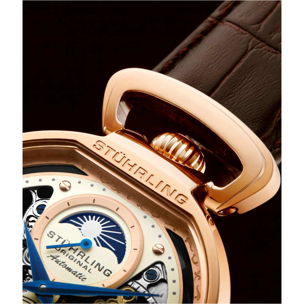 STUHRLING ORIGINAL Modena 889 Rose Gold/Brown Watch