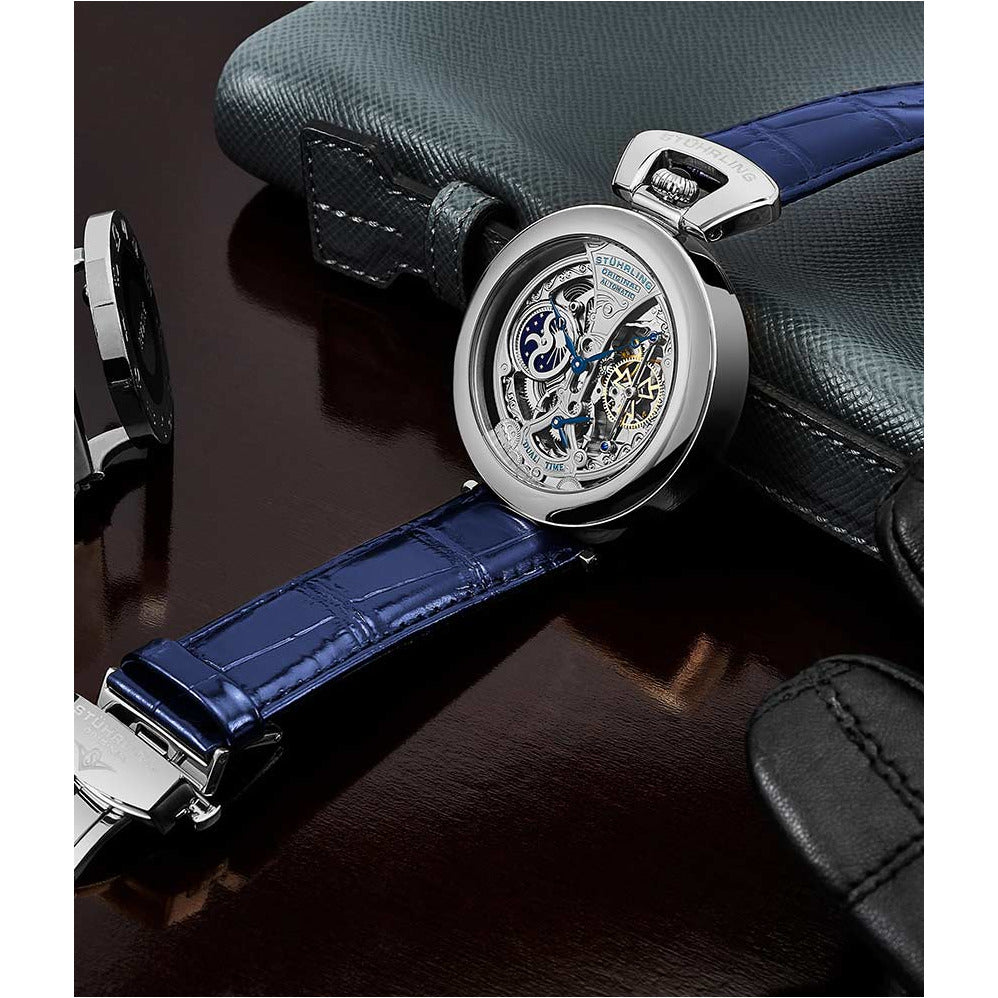 STUHRLING ORIGINAL Emperor's Grandeur Navy Blue Automatic Watch