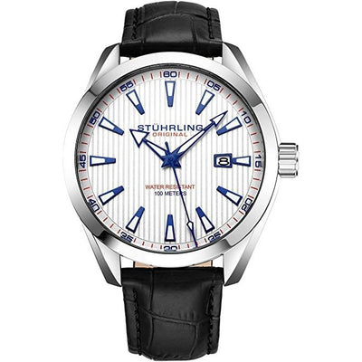 STUHRLING ORIGINAL Forte 42mm Classic Leather White Watch