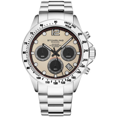 STUHRLING ORIGINAL Monaco Le Mans Aquadiver Beige Watch