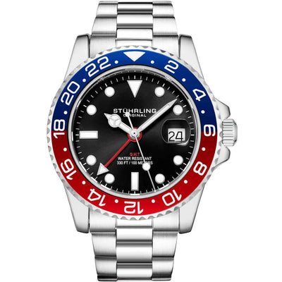 STUHRLING ORIGINAL GMT Diver 44mm 100m Pepsi Watch