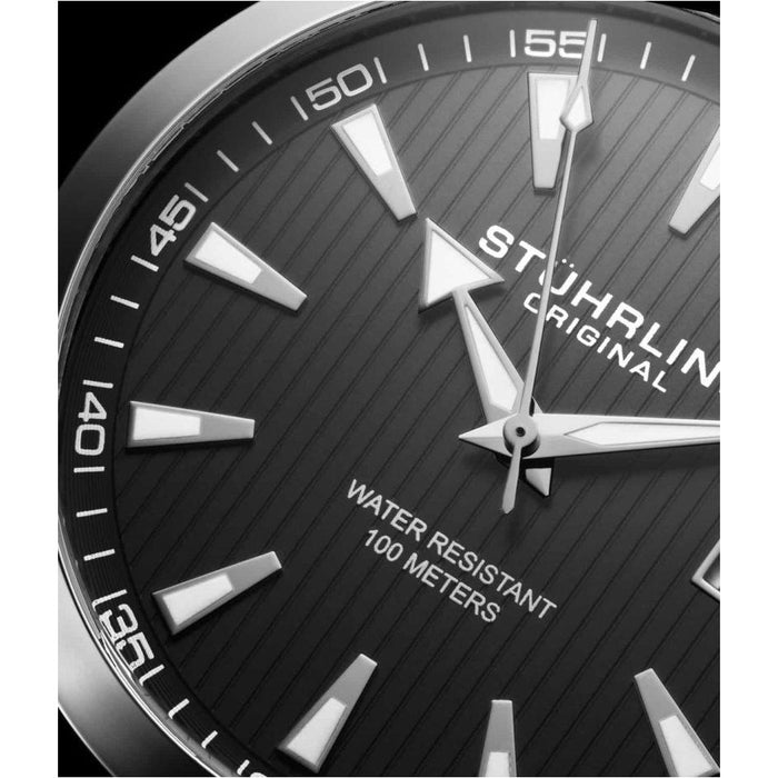 STUHRLING ORIGINAL Forte 42mm Classic Leather Black Watch