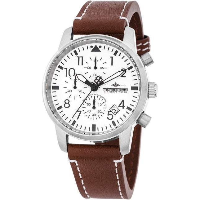 THUNDERBIRDS Huron Chronograph Silver/Brown Watch