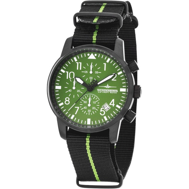 THUNDERBIRDS Huron Chronograph Black/Green Dial Watch