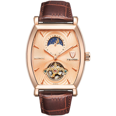 TEVISE Tonneux Barista Wheel Moonphase Automatic Brown/Rose Gold/Rose Watch