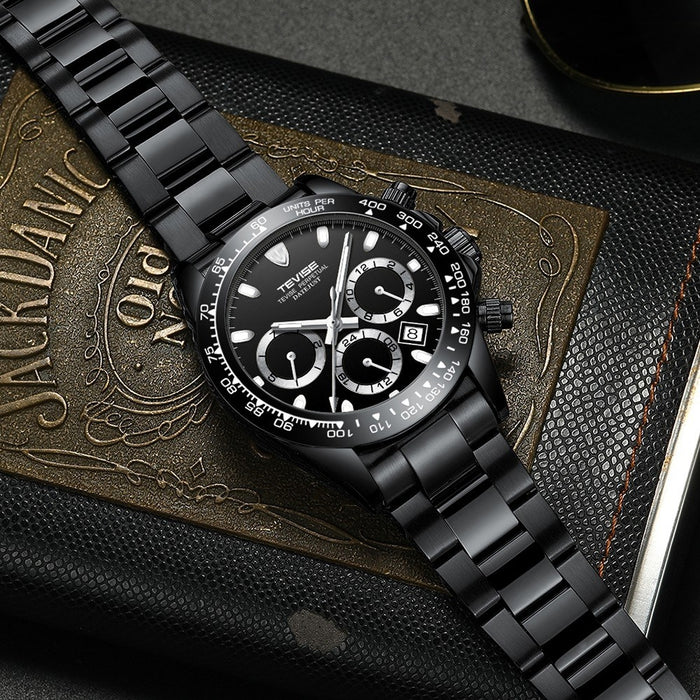 TEVISE Californian Racer Perpetual Automatic Ionic Black Watch