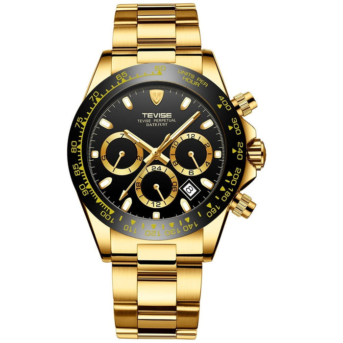 TEVISE Californian Racer Perpetual Automatic Gold/Black Watch