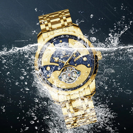 TEVISE La Crosse Automatic Gold/Blue Watch