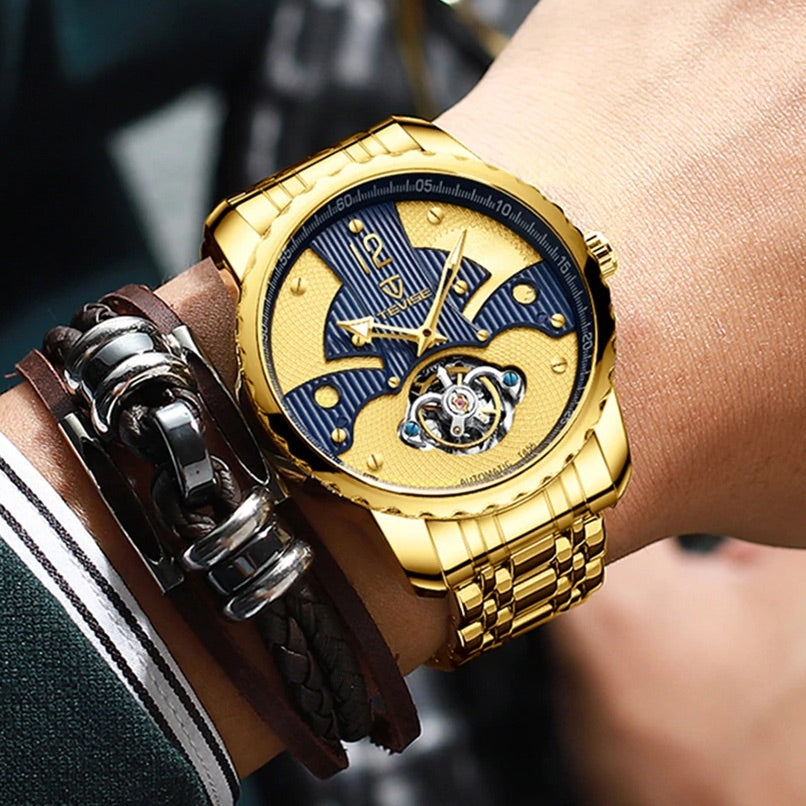 TEVISE La Crosse Automatic Gold/Blue Watch