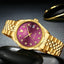 TEVISE Classic Automatic Calendar Gold/Purple Watch