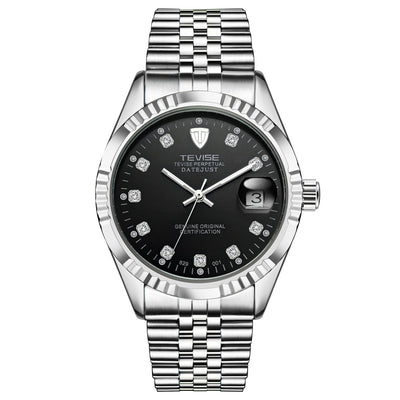 TEVISE Classic Automatic Calendar Silver/Black Watch