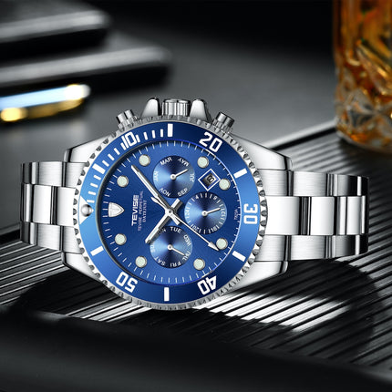 TEVISE Perpetual Automatic Blue Watch