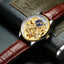 TEVISE Pirogue Leather Automatic Moonphase White Trim Watch
