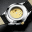 TEVISE Pirogue II Leather Automatic Moonphase Silver/Gold/Gold Trim Watch