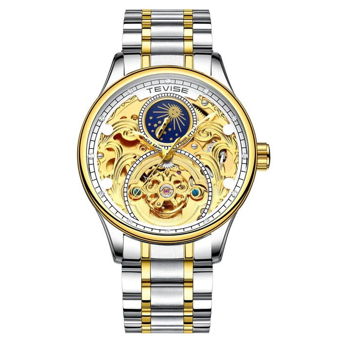 TEVISE Pirogue Automatic Moonphase Two Tone/White Watch