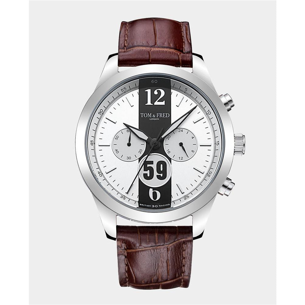 TOM & FRED British Racing 59 Chocolate Brown Watch