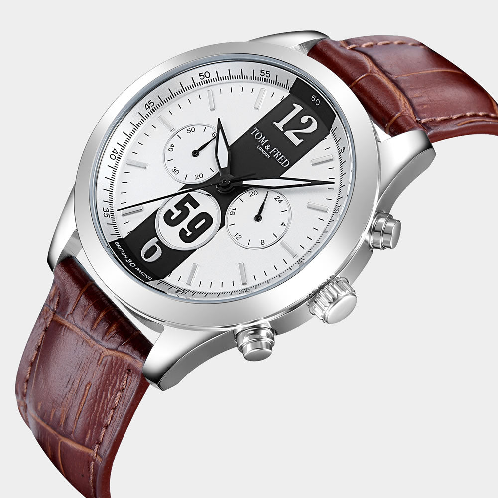 TOM & FRED British Racing 59 Chocolate Brown Watch