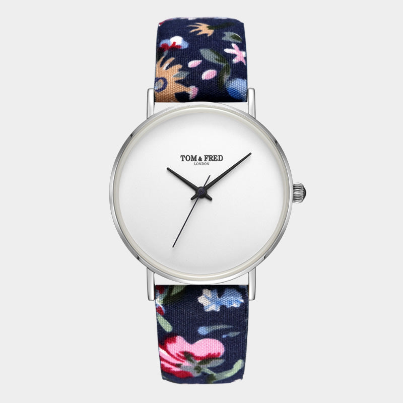 TOM & FRED Rummage Floral Blue Watch