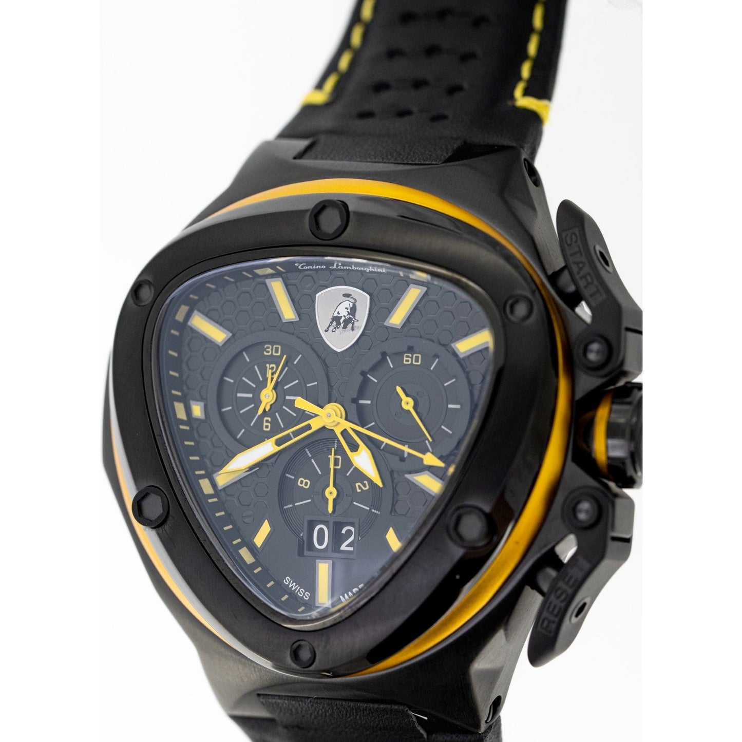 TONINO LAMBORGHINI Spyder Black Yellow Trim Watch