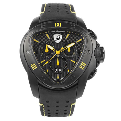 TONINO LAMBORGHINI Spyder BLACK Black/Yellow/Leather Watch