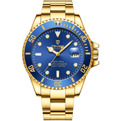TEVISE Tribute Automatic Gold/Blue Watch