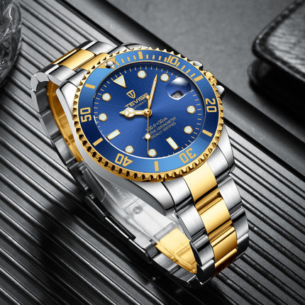 TEVISE Tribute Automatic Two Tone/Blue Watch