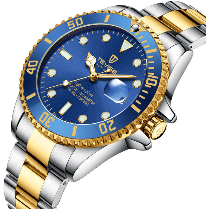 TEVISE Tribute Automatic Two Tone/Blue Watch