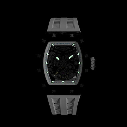 TSAR BOMBA Carbon Fiber Men's Automatic Watch TB8208CF-03 Elite White